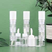 4.5ml fard à paupières liquide 3 sections conteneur de brillant à lèvres emballage de cosmétiques tube de brillant à lèvres vide transparent unique logo personnalisé