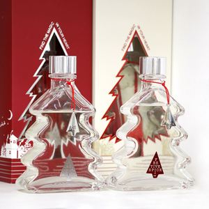 Diffuseur d'arômes en verre pour sapin de Noël avec bouchon argenté et breloque étoile, parfum d'ambiance pour la maison - Product Image 1