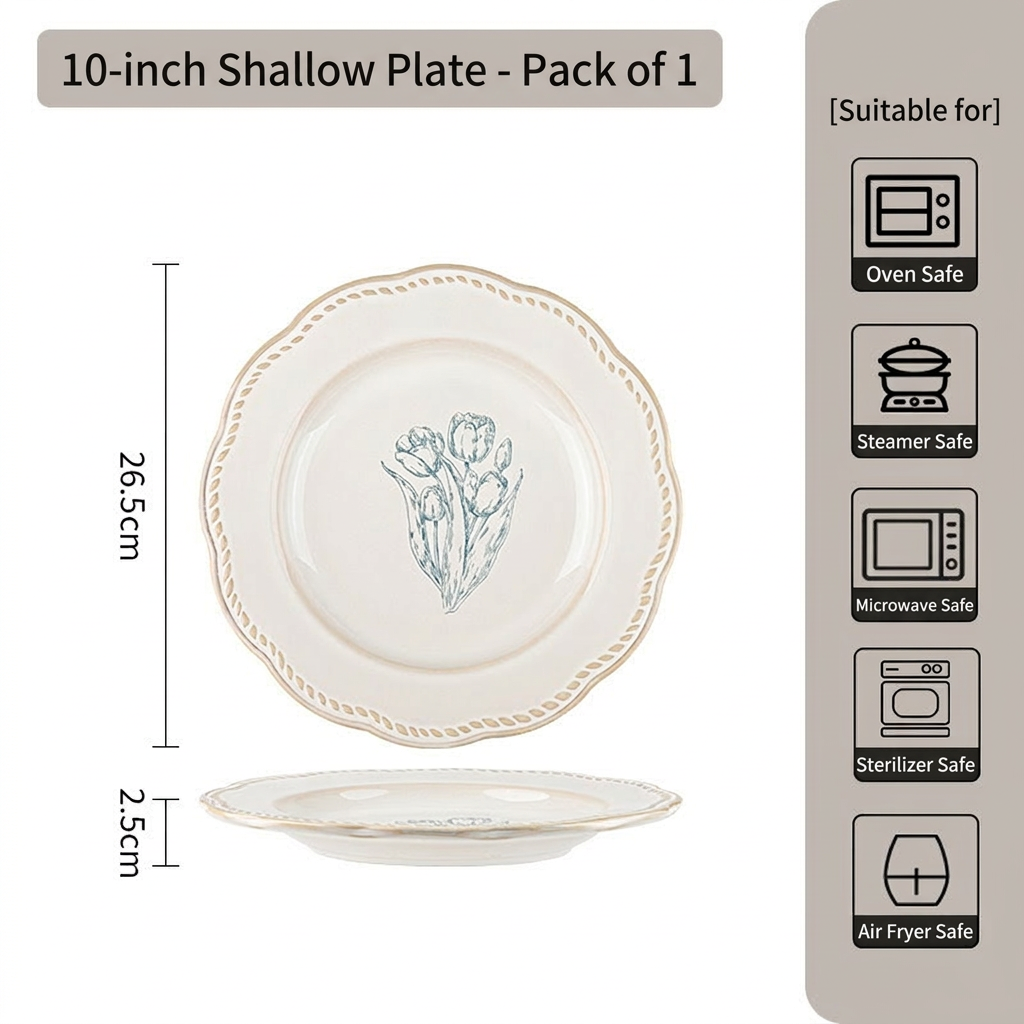 Tulip dinnerware-10-inch shallow plate