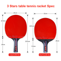 Ensemble de raquettes de tennis de table Offre Spéciale d'usine 1.28cm d'épaisseur Raquette de tennis de table à poignée en carbone noir