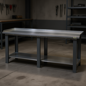 โต๊ะทำงานเหล็ก FG 129/2 พร้อมชั้นวางด้านล่าง โต๊ะสำหรับโรงงานอุตสาหกรรม - Product Image 3