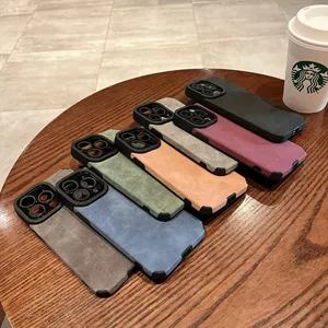 Fashion Matte Leather Silicone <strong>Case</strong> for iPhone 16 <strong>Pro</strong> <strong>Max</strong> <strong>13</strong> 12 Mini 11 14 15 Plus XR X XS Lens Protection Shockproof Cover - Product Image 6
