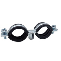 Collier de serrage pour tuyau en acier au carbone zingué avec revêtement en caoutchouc EPDM, amortisseur de vibrations, support de tuyau pour projets industriels de conduites d'eau