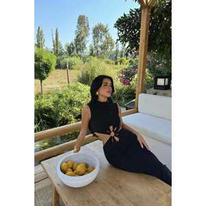 เดรสผ้าลินินสีดำ แขนพอง ทรงยาว ดีไซน์เรียบหรู ใส่ได้ทั้งแบบทางการและลำลอง  ไซส์เดียว/XS/6XL คุณภาพสูง ตัดเย็บตามสั่ง - Product Image 2