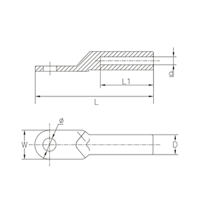 Nhà máy nhôm Giá thiết bị đầu cuối Uốn Tóc bồng Lugs kết nối CE/IEC tiêu chuẩn DL-400 nhôm nén tpye Vòng Cáp Lugs - Product Image 6