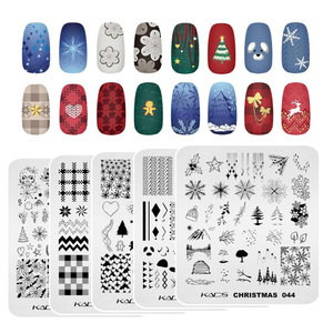 Christmas Style Rectangle Stainless Steel <b>Nail</b> Art Stamping Plate Soft Image <b>Stencil</b> Template Custom Logo for DIY Manicure - Product Image 1