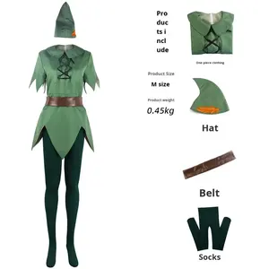 Disfraz de Elfo Verde para Halloween, Traje de Cosplay para Hombres y Mujeres Adultos, Inspirado en <span class=keywords><strong>Peter</strong></span> <span class=keywords><strong>Pan</strong></span>, TV y Cine - Product Image 5