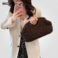 Nouveau Sac Bandoulière Femme 2026 en Papier Tressé à la Main, Style Occidental Haut de Gamme, pour Vacances à la Plage, Doublure Polyester, Luxe Léger et Tendance
