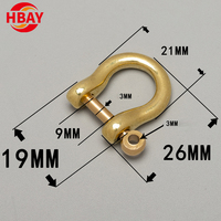 Boucle en cuivre pur de type D, boucle en laiton de type américain pour accessoires en cuir DIY, manilles incluses