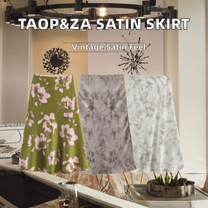 TAOP&ZA 2026 Vestido de Verano para Mujer, Estilo Europeo Americano, Vintage, Línea A, Satinado, Estampado Floral, Cintura Elástica - Product Image 2