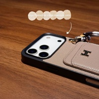 Étui de téléphone en PU Litchi de luxe pour iPhone 18 Pro Max avec étui universel en cuir pour Airpods