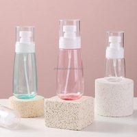 Flacon pulvérisateur cosmétique ovale en plastique pour animaux de compagnie 30ml/60ml/100ml, soin de la peau, pompe à jet fin-moyen, surface sérigraphiée