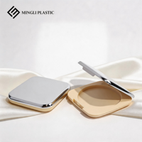 Palette de fards à paupières pressés en poudre portable 14,5 g, blanc argenté, cosmétiques, boîte vide pour fards à paupières