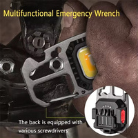 Mini linterna COB portátil, llavero, luz de trabajo multifuncional, Lámpara de trabajo portátil recargable tipo C con martillo de emergencia