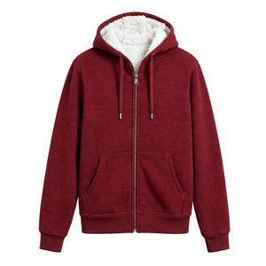 <b>Men's</b> <b>Sherpa</b> Lined Full Zip Hoodie Warm <b>Fleece</b> Hooded Sweatshirt Winter Casual <b>Jacket</b> with Front Pockets Wholesale - Product Image 5