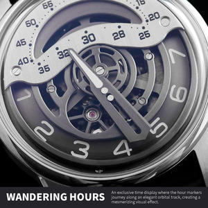 Reloj de Pulsera Automático de Lujo para Hombre, Diseño de Esqueleto de Cohete Mecánico, Correa de Cuero Negra, Marca Privada, Proveedor Premium SM1206 - Product Image 2