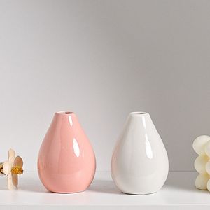 Florero de cerámica Para decoración del hogar, Jarrones floreados personalizados en azul, rosa y blanco Para decoración del hogar - Product Image 2