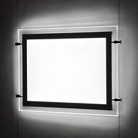 Cadre lumineux LED en acrylique pour affiches publicitaires A0/A1/A2/A3/A4, support de panneau pour affichage en vitrine de bureau ou immobilier