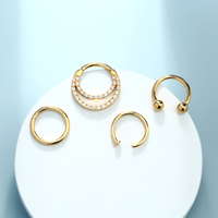 Toposh Rock 14K Massivgold Mondstern Klar CZ Labret Knorpel Tragus Daith Bauchnabel Nabel Nase Ring Nagel Piercing-Schmuck