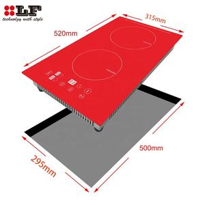 Table de <span class=keywords><strong>cuisson</strong></span> à induction électrique encastrable OEM ODM avec surface en verre vitrocéramique numérique multifonction <span class=keywords><strong>Domino</strong></span> avec verre rouge - Product Image 5