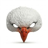 Masque demi-visage d'aigle réaliste avec plumes, idéal pour festival, cosplay, fête costumée, mascarade et décoration