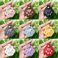 Porte-clés commémoratif pour animaux de compagnie en cuir PU avec empreinte de patte, porte-échantillon de fourrure, breloque de sac, cadeau pour maman de chien ou chat, pour la commémoration d'un animal, vente en gros