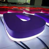 Lettres de marque LED 3D personnalisées rétroéclairées en acier inoxydable brillant IP65 étanche, éclairage publicitaire personnalisable
