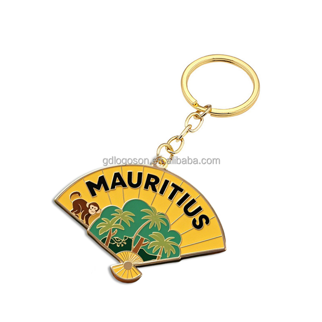 Direct Wholesale From China Custom Mauritius Monkey Design Fashion Cartoon Enamel Metal Keychain Tourist Gifts