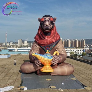 Mascotte gonflable géante de chameau publicitaire, thème Aladdin, chameau gonflable avec lampe magique pour défilé - Product Image 1