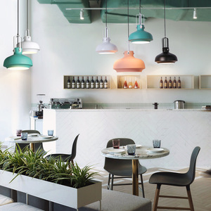 Qiandeng Pavilion Nordic Style Aluminum Pendant <b>Light</b> LED Chandelier For Bar Coffee Shop <b>Dining</b> Room Single Head QH1826 - Product Image 3