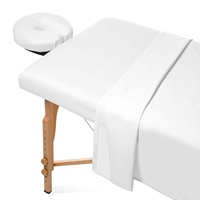 Ensemble de draps de table de massage en microfibre premium 3 pièces avec trou pour le visage