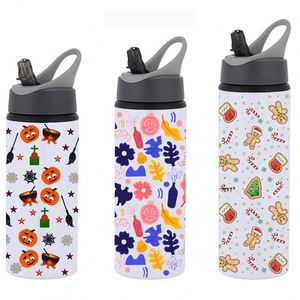 Botella de Agua Deportiva de Boca Ancha Estilo Americano de 750 ml, Tapa de Cuerno de Buey C9, Sublimación en Blanco para Escalada y Senderismo al Aire Libre, Logotipo Personalizado - Product Image 1