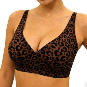 Reggiseno push-up senza cuciture con stampa leopardata, senza ferretto, per <span class=keywords><strong>seno</strong></span> <span class=keywords><strong>piccolo</strong></span>, effetto push-up, invisibile, taglia grande, stile europeo-americano - Product Image 1