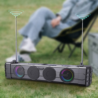 Nuevo Modelo 2025 Altavoz Portátil Solar para Exteriores con Bluetooth, Luces de Colores y Alta Calidad de Sonido