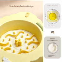 Bol d'alimentation lent pour animaux de compagnie en silicone détachable, anti-étouffement, anti-renversement, pour chiens et chats, pliable et portable