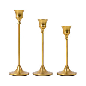 Wedding Retro Brass Color Romantic Christmas Candlelight Dinner <strong>Candles</strong> <strong>Holder</strong> Wedding Prop Metal <strong>Taper</strong> Pillar <strong>Candle</strong> <strong>Holders</strong> - Product Image 5