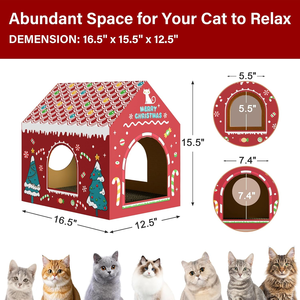 Cardboard <b>Cat</b> <b>House</b> <b>Scratcher</b>, Christmas <b>Cat</b> <b>Houses</b> for Indoor <b>Cats</b> Bunny&Kitten Hideaway <b>Cats</b> Scratching Playhouse - Product Image 5