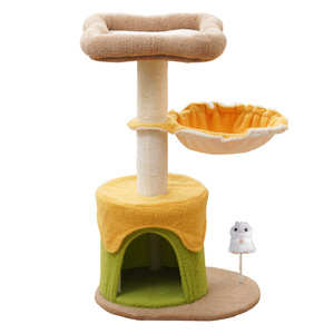 Toast And Egg <b>Cat</b> <b>Tree</b> Tower 2 Levels Large Space <b>Cat</b> Bed With <b>Scratching</b> Post For Indoor <b>Cats</b> - Product Image 4