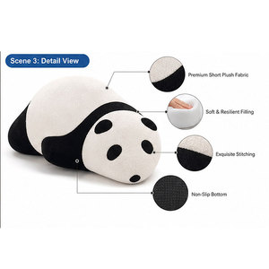 Sillón Puff de Felpa con Diseño de Panda, Tamaño Grande, Cómodo Taburete Otomano para Dormitorio y Hotel, Regalo Navideño - Product Image 3