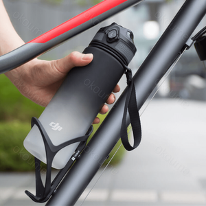 Vaso Deportivo Portátil para DJI con Logotipo y Cuerda, 650 ml, Color Negro Degradado, 100% Fibra de Polipropileno y Tritán, Nuevo - Product Image 3