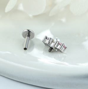 Poennis <span class=keywords><strong>Helix</strong></span> Piercing oro <span class=keywords><strong>argento</strong></span> placcato in acciaio inox 6 8Mm orecchio Labret Tragus Flat Back orecchini orecchini gioielli - Product Image 5