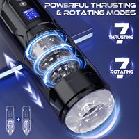 Jouet sexuel pour adultes étanche IPX7, stimulateur masculin télescopique, machine sexuelle à 7 modes de poussée, rotation et vibration, dispositifs de masturbation masculine