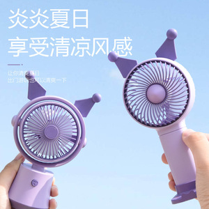 Mini Ventilador USB Portátil con Base de Dibujos Animados, Recargable, con Función de Humidificación, para Uso Doméstico, en Exteriores y Hoteles, Hecho de Plástico - Product Image 2