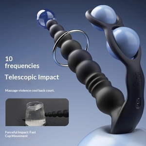 لعبة جنسية للرجال البالغين، حلقة مزدوجة مرنة مقاومة للماء، سدادة شرجية، مدلك البروستاتا، أدوات إثارة جنسية - Product Image 3