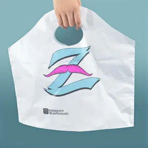 Per andare di plastica per alimenti di prendere fuori sacchetto di plastica onda portante die taglio su misura sacchetto di plastica con la stampa del logo