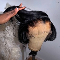 Perruques en cheveux humains coupe Pixie, style Sassoon naturel, perruques à dentelle en T, perruque courte sans colle