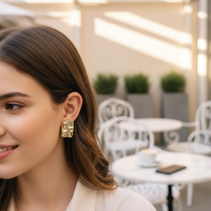 Di alta qualità stile religioso Cross Design orecchini a cerchio alla moda in acciaio inox orecchini a bottone per le donne alla moda e a prezzi accessibili - Product Image 3