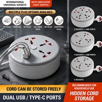 Prise de courant escamotable universelle pour table, 4 prises CA + 2 ports USB-A + 1 port de charge Type-C