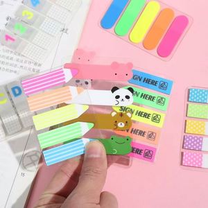 Cute Cartoon Translucent <b>Sticky</b> <b>Notes</b> Index Tabs Student <b>Note</b> Highlight Markers Essential Back-to-School Office Supplies Memo - Product Image 1