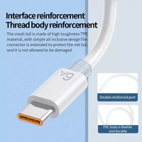 Cable de datos de carga USB tipo C, 6A, 66W, Cable de carga súper rápida, para Samsung, Xiaomi, Android